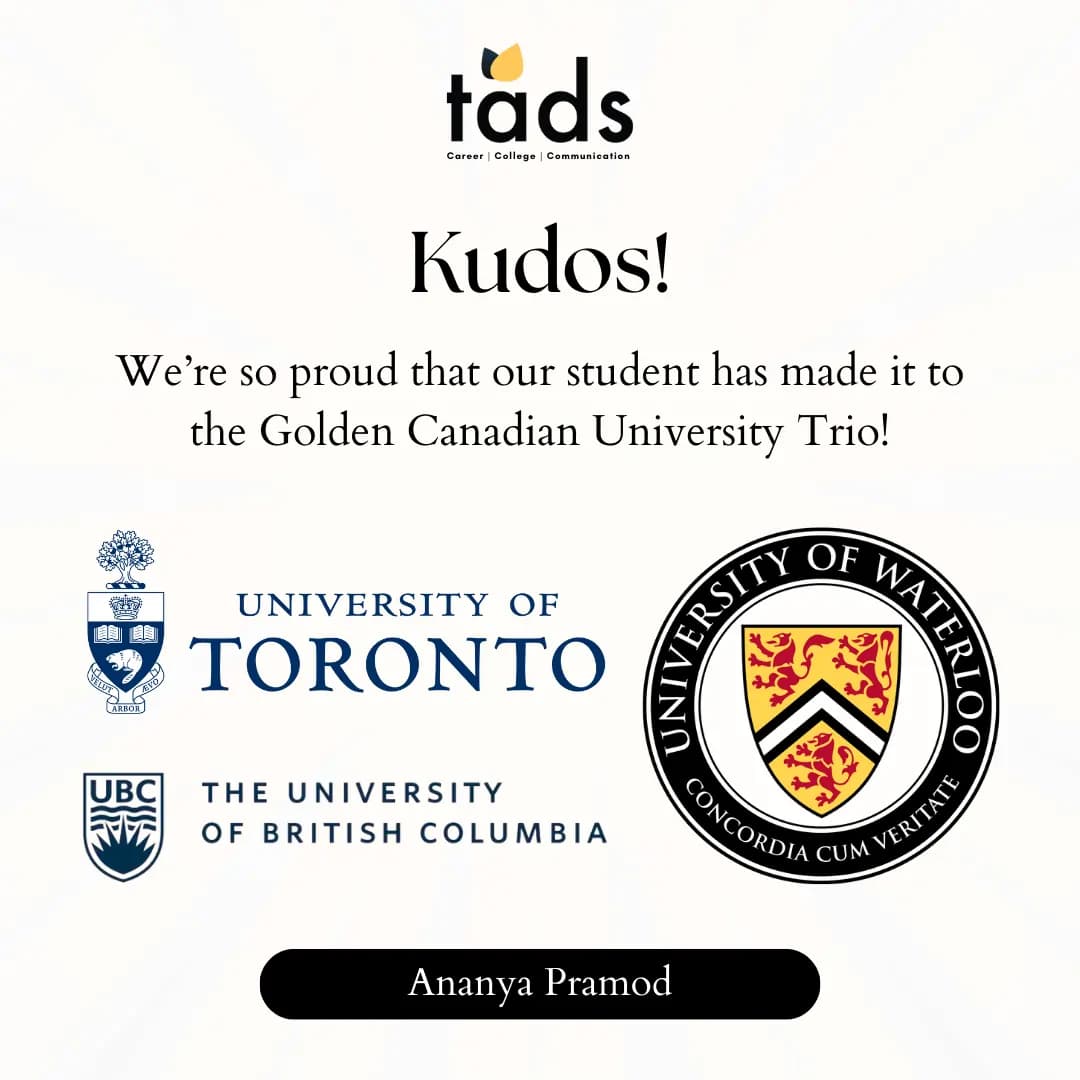 We’re so proud that our student has made it to the Golden Canadian University Trio!