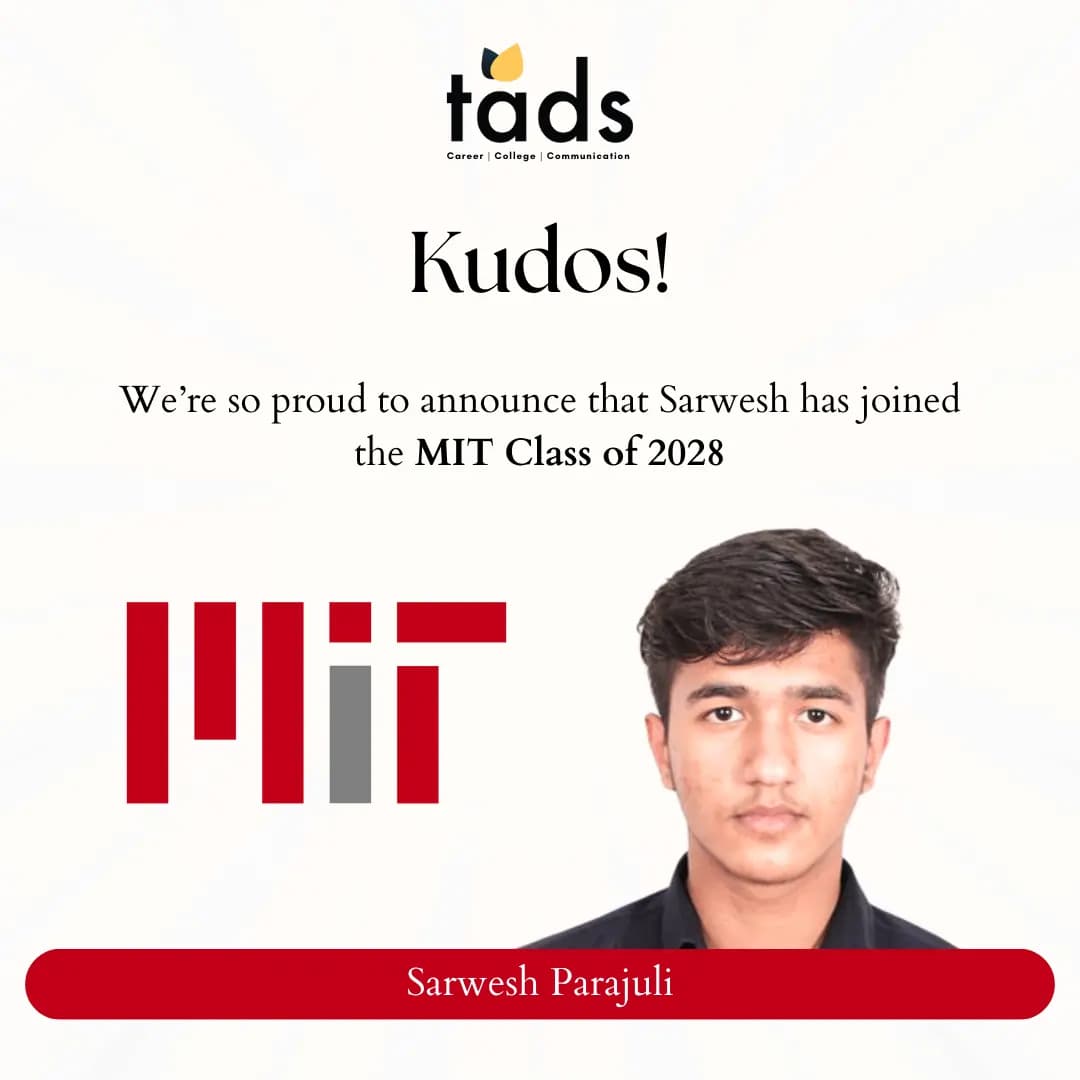 We’re so proud to announce that Sarwesh has joined the MIT Class of 2028