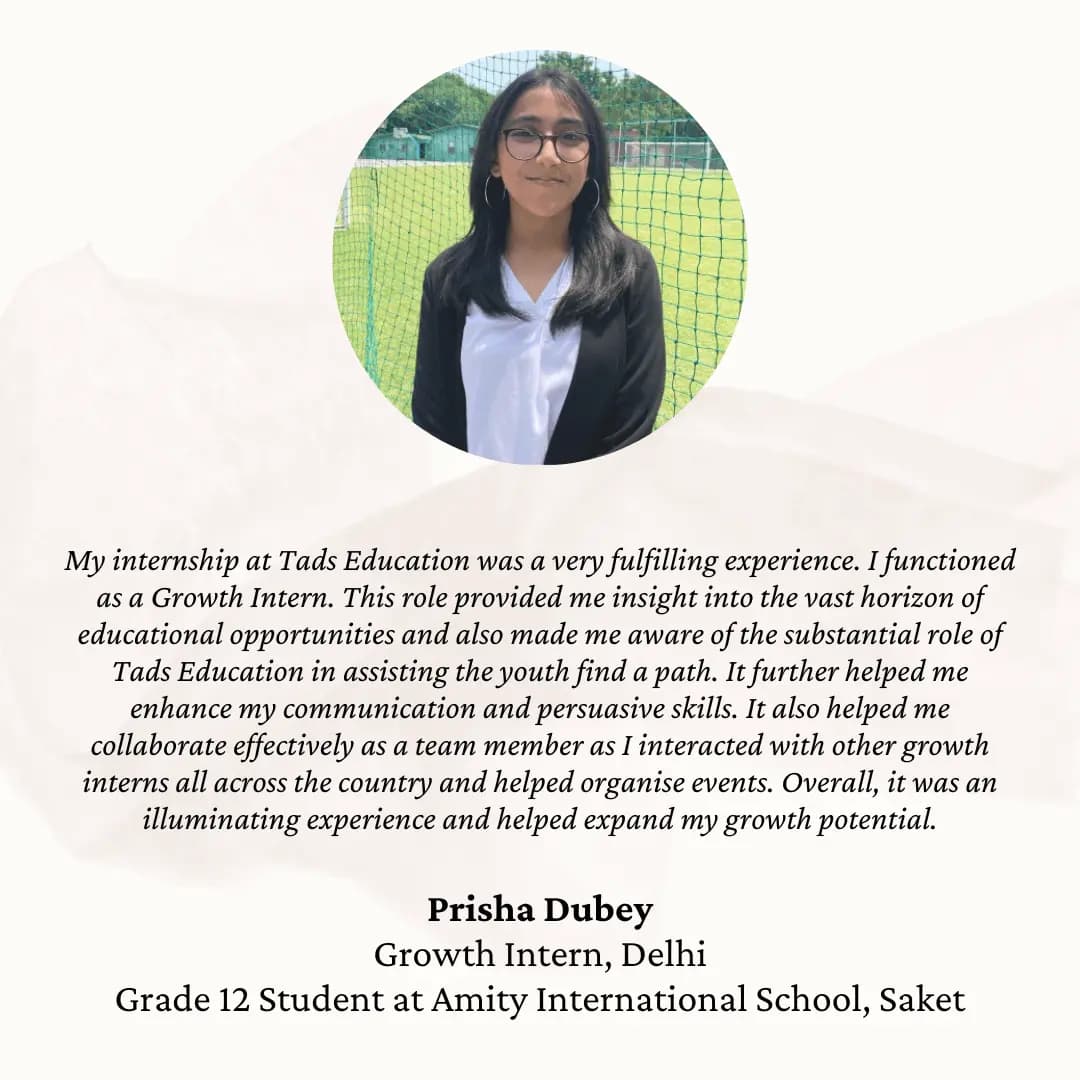 Prisha role Growth Intern
