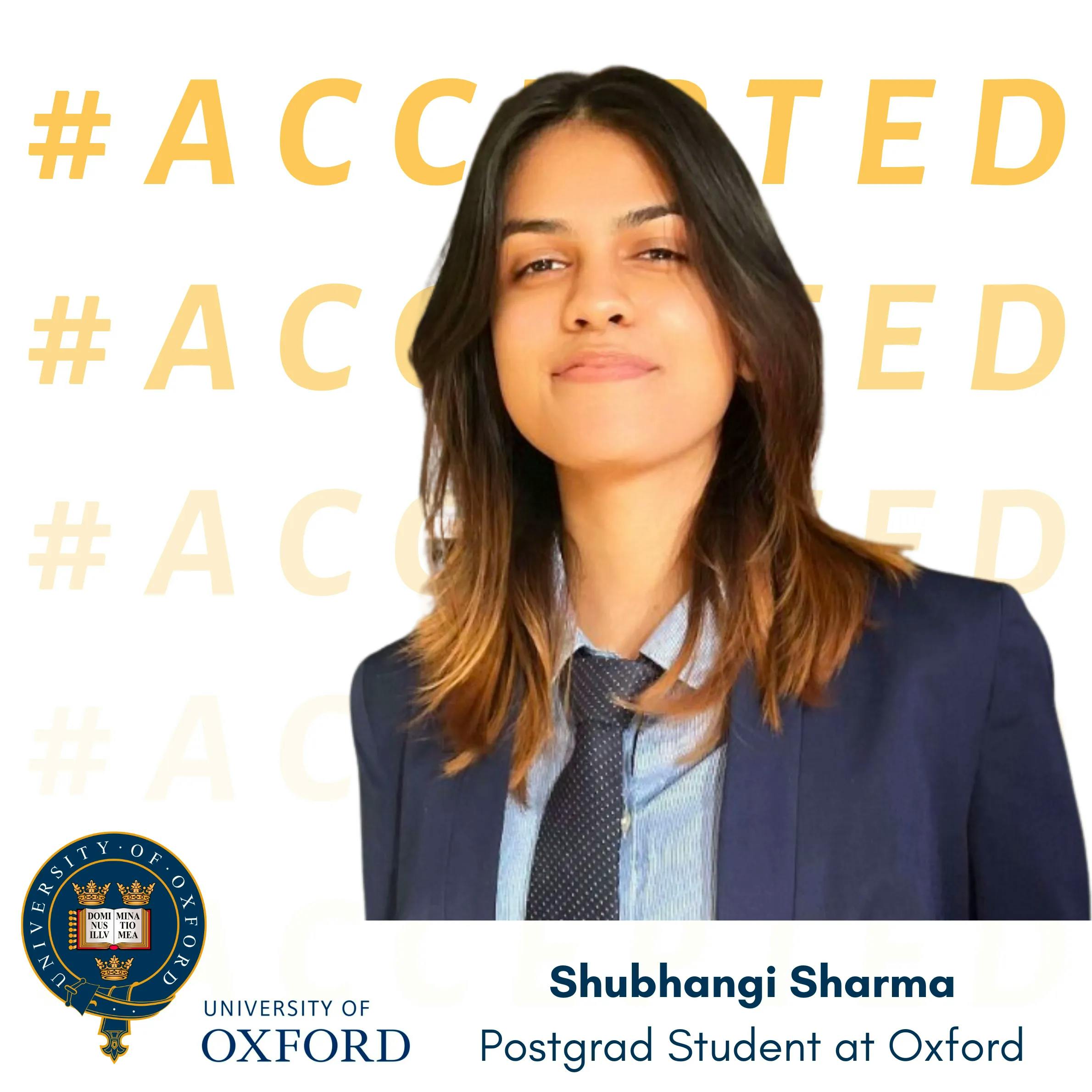 Shubhangi Sharma admitted to Oxford University